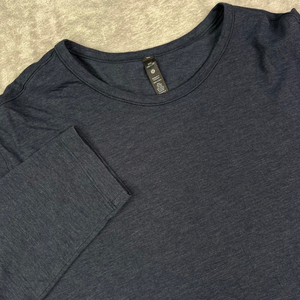 Lululemon Zeroed In Long Sleeve T-Shirt Mens 2XL Navy Blue Heathered Preppy